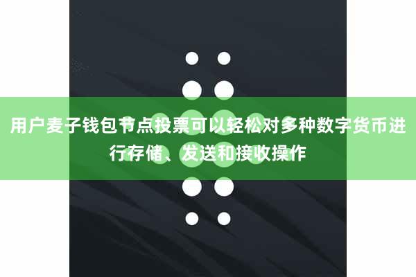 用户麦子钱包节点投票可以轻松对多种数字货币进行存储、发送和接收操作