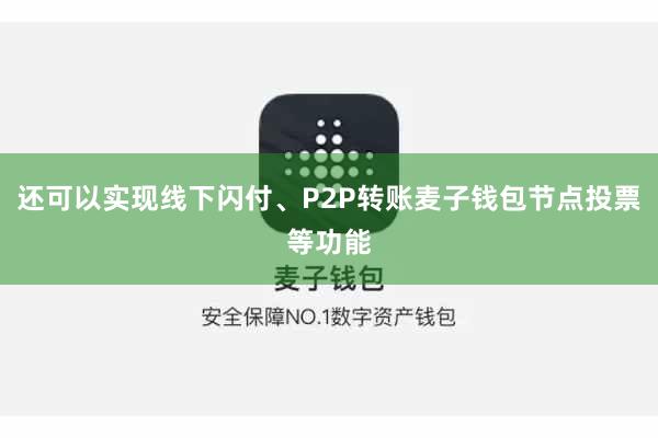 还可以实现线下闪付、P2P转账麦子钱包节点投票等功能