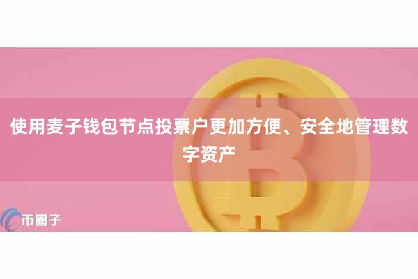 使用麦子钱包节点投票户更加方便、安全地管理数字资产